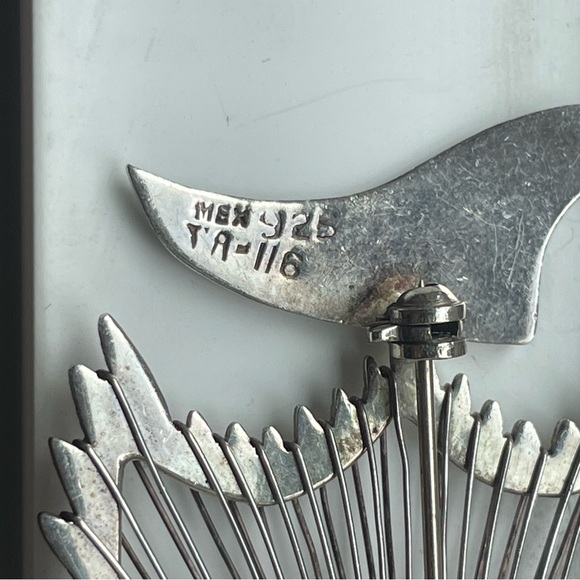 Vintage Sterling 925 Stamped Silver Wire Fish Brooch Pin Taxco Mexico Ta-116 - Picture 5 of 11